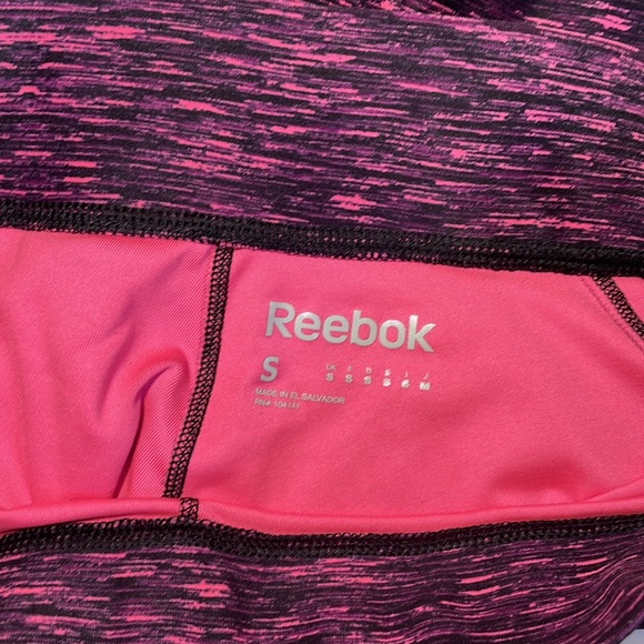 Reebok Cropped Leggings Size S Pink Purple Black - Picture 3 of 5